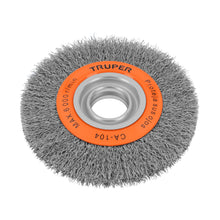 Cargar imagen en el visor de la galería, Carda alambre ondulado 6" x 3/4" para esmeril TRUPER CA-104 (11520)