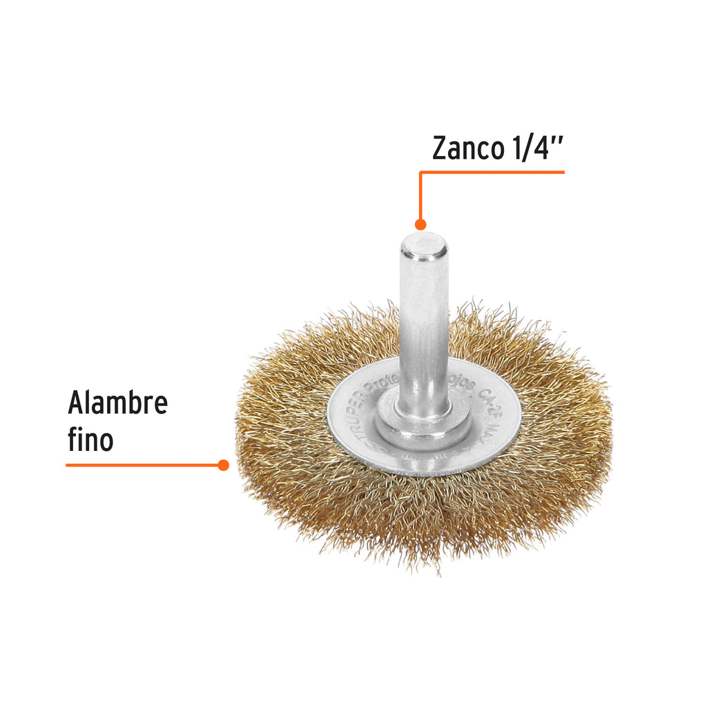 Carda circular 2" alambre fino para taladro TRUPER CA-2F (11574)