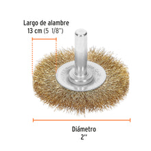 Cargar imagen en el visor de la galería, Carda circular 2" alambre fino para taladro TRUPER CA-2F (11574)