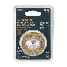 Cargar imagen en el visor de la galería, Carda circular 2" alambre grueso para taladro TRUPER CA-2 (11569)