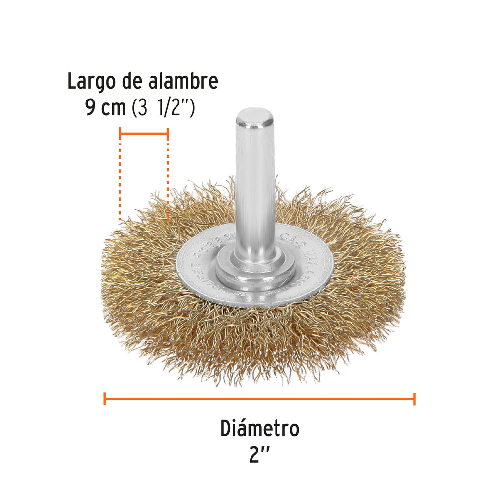 Carda circular 2" alambre grueso para taladro TRUPER CA-2 (11569)
