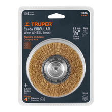 Cargar imagen en el visor de la galería, Carda circular 4" alambre fino para taladro TRUPER CA-4F (11576)