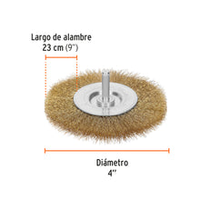 Cargar imagen en el visor de la galería, Carda circular 4" alambre fino para taladro TRUPER CA-4F (11576)