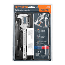 Cargar imagen en el visor de la galería, Calibrador vernier digital 6" acero inox, std y mm, TRUPER CALDI-6MP (14388)