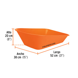 Carretilla para niños, concha plástica 54 x 38 cm, TRUPER CAR-KID-T (10440)