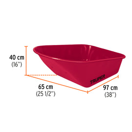 Carretilla 6 ft3 Neumática, roja, TRUPER CAT-60ND (11776)
