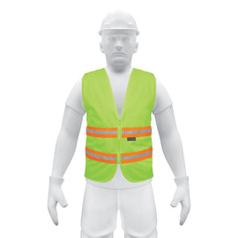 Chaleco de seguridad verde alta visibilidad con cierre, TRUPER CHS-600V (13474)