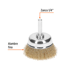 Cargar imagen en el visor de la galería, Carda de copa 1-3/4" alambre fino para taladro, TRUPER CO-1-3/4F (11591)