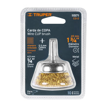 Cargar imagen en el visor de la galería, Carda de copa 1-3/4" alambre grueso para taladro, TRUPER CO-2 (11571)