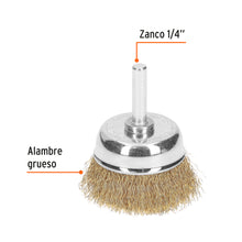Cargar imagen en el visor de la galería, Carda de copa 1-3/4" alambre grueso para taladro, TRUPER CO-2 (11571)
