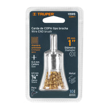 Cargar imagen en el visor de la galería, Carda de copa 1" alambre grueso para taladro, TRUPER COM-1 (11595)