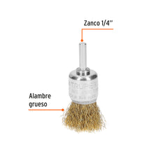 Cargar imagen en el visor de la galería, Carda de copa 1" alambre grueso para taladro, TRUPER COM-1 (11595)