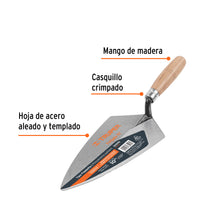Cargar imagen en el visor de la galería, Cuchara para albañil 10" forjada tipo Filadelfia, TRUPER CT-10 (12992)