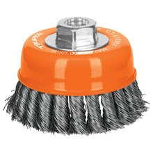 Cargar imagen en el visor de la galería, Carda copa 4" alambre trenzado grueso, eje M14, TRUPER CT-610MX (17532)
