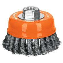 Cargar imagen en el visor de la galería, Carda copa 4" alambre trenzado fino, eje M14, TRUPER CT-610M (14185)