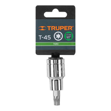 Cargar imagen en el visor de la galería, Dado punta torx T-45, cuadro 1/2", TRUPER D-543945-W (13438)