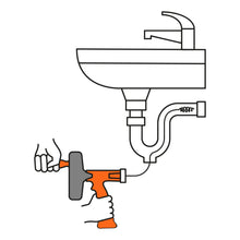 Cargar imagen en el visor de la galería, Destapacaños de 7.6 m para taladro, con mango, TRUPER DECA-25X (12280)