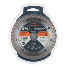 Cargar imagen en el visor de la galería, Disco de diamante de 4-1/2" x 2.2 mm rin turbo, TRUPER DID-245 (12980)