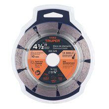 Cargar imagen en el visor de la galería, Disco de diamante de 4-1/2" x 2.1 mm rin segmentado, TRUPER DID-345 (11582)
