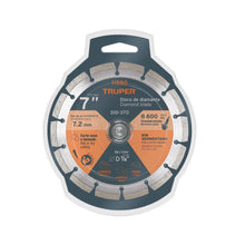 Cargar imagen en el visor de la galería, Disco de diamante de 7" x 2.5 mm rin segmentado, TRUPER DID-370 (11580)