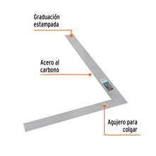 Cargar imagen en el visor de la galería, Escuadra 16"x24" de acero para cantero, TRUPER E-16X24 (14384)