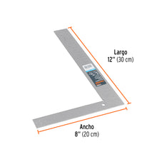 Cargar imagen en el visor de la galería, Escuadra 8"x12" de acero para cantero, TRUPER E-8X12 (14386)