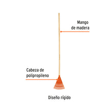 Cargar imagen en el visor de la galería, Escoba plástica rígida para jardín, 15 dientes, mango 48" TRUPER EP-15 (14345)