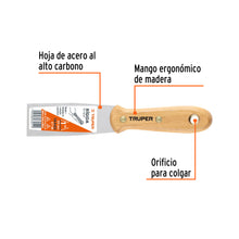 Cargar imagen en el visor de la galería, Espátula rígida 1" con mango de madera, TRUPER ET-1R (14440)
