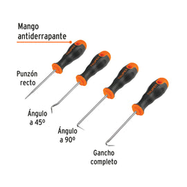 Juego de 4 puntas y ganchos multiusos, TRUPER GAN-4 (14210)