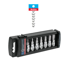 Cargar imagen en el visor de la galería, Juego de 7 dados punta hexagonal std, cuadro 3/8", TRUPER JPH-3/8X7P (14169)