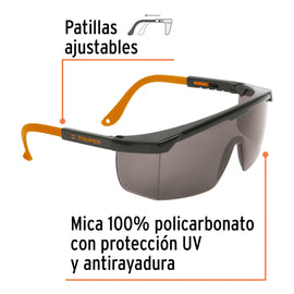Lentes de seguridad ajustables grises, TRUPER LEN-2000N (14213)
