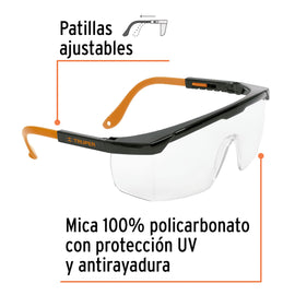 Lentes de seguridad ajustables transparentes, TRUPER LEN-2000 (14284)