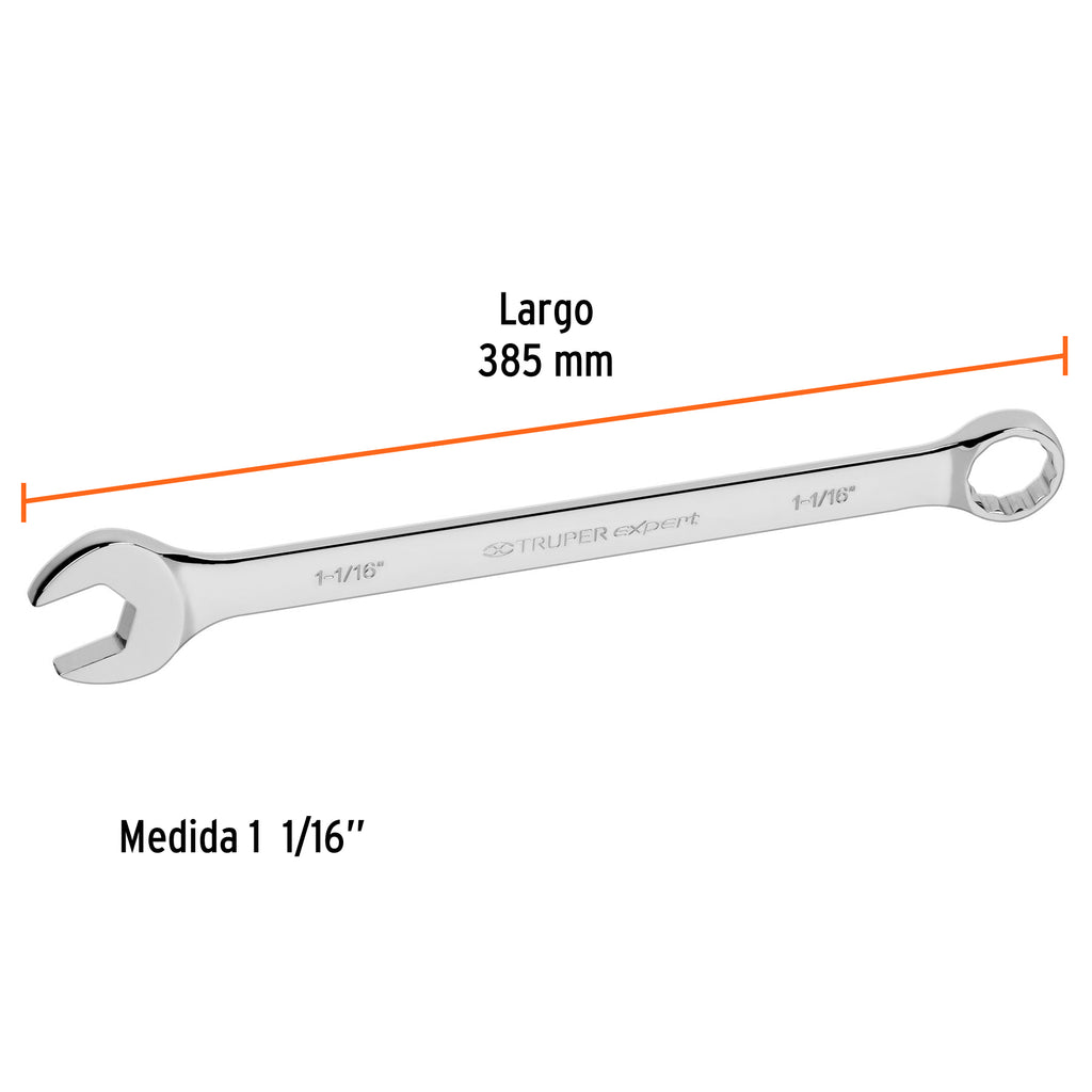 Llave inglesa 1-1/16" x 385 mm de largo, TRUPER Expert LL-2034 (15603)