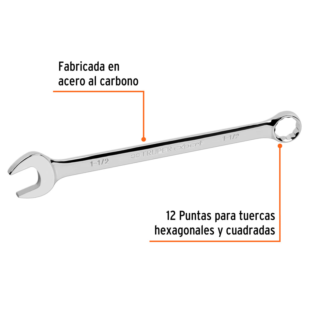 Llave inglesa 1-1/2" x 467 mm de largo, TRUPER Expert LL-2048 (15609)