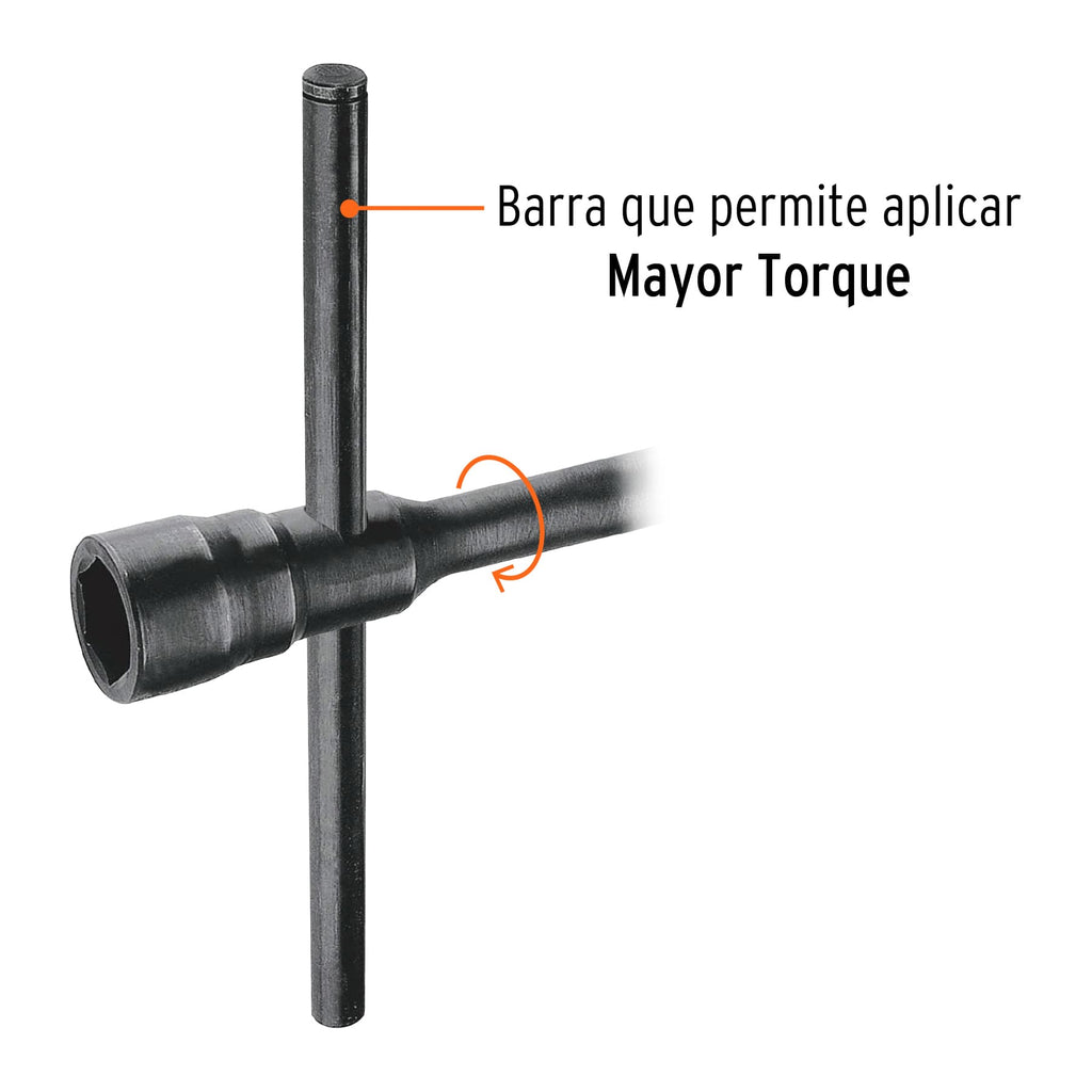 Llave de artillería 13/16 x 1-1/2" boca cuadrada y hexagonal TRUPER LLAR-10 (15488)