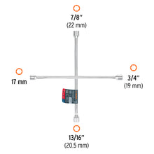 Cargar imagen en el visor de la galería, Llave de cruz 18" pulida y cromada, TRUPER LLCR-18 (15480)