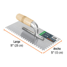Cargar imagen en el visor de la galería, Llana 11" dentado cuadrado 1/4", 6 remaches, mango madera TRUPER LLM-6C (15410)