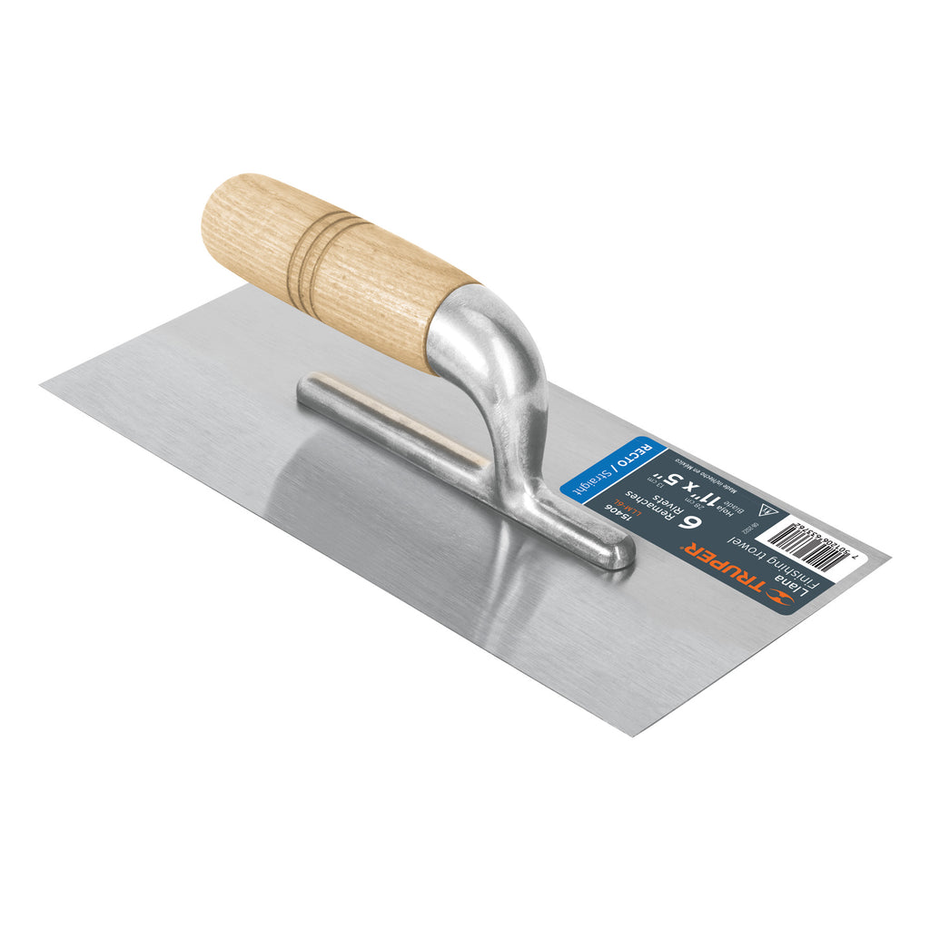 Llana 11" canto recto, 6 remaches, mango madera, TRUPER LLM-6L (15406)