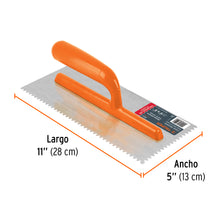 Cargar imagen en el visor de la galería, Llana 11" dentado triangular, 6 remaches, mango plástico  LLP-6D (15415)