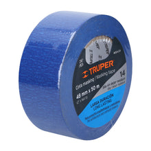 Cargar imagen en el visor de la galería, Cinta masking tape azul de 2" x 50 m para pintor, TRUPER MSK-2A (12624)