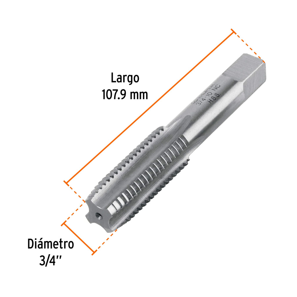 Machuelo semicónico 3/4"x10 UNC, TRUPER MT-3/4X10 (11425)