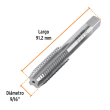 Cargar imagen en el visor de la galería, Machuelo semicónico 9/16"x12 UNC, TRUPER MT-9/16X12 (11421)