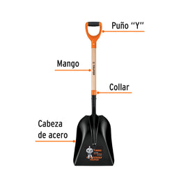 Pala carbonera chica T-2000, puño