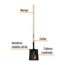 Cargar imagen en el visor de la galería, Pala cuadrada T-2000, mango largo 45", TRUPER PCL-P (17176)