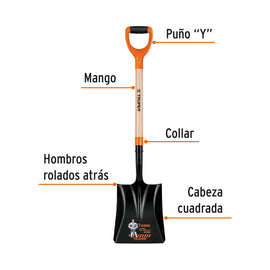 Pala cuadrada T-2000, puño