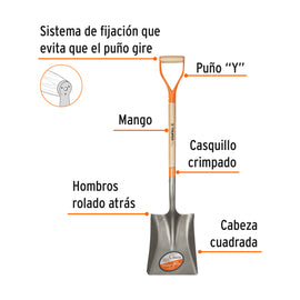 Pala cuadrada Classic, puño