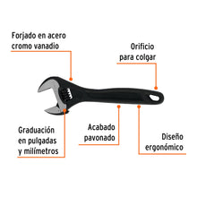 Cargar imagen en el visor de la galería, Llave perica 8" profesional pavonada, TRUPER Expert PET-8 (15501)