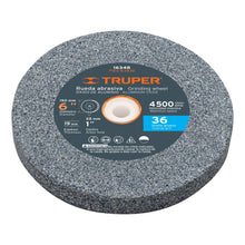 Cargar imagen en el visor de la galería, Rueda abrasiva p/esmeril 6X3/4", óxido de aluminio, grano 36 TRUPER PIES-63436 (16348)
