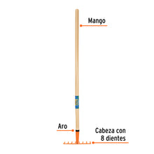 Cargar imagen en el visor de la galería, Rastrillo para niños, mango de 42", TRUPER R8M-KID (17895)