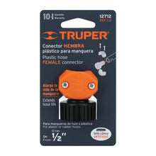 Cargar imagen en el visor de la galería, Conector 1/2" hembra de ABS para manguera, TRUPER REF-1/2 (12712)